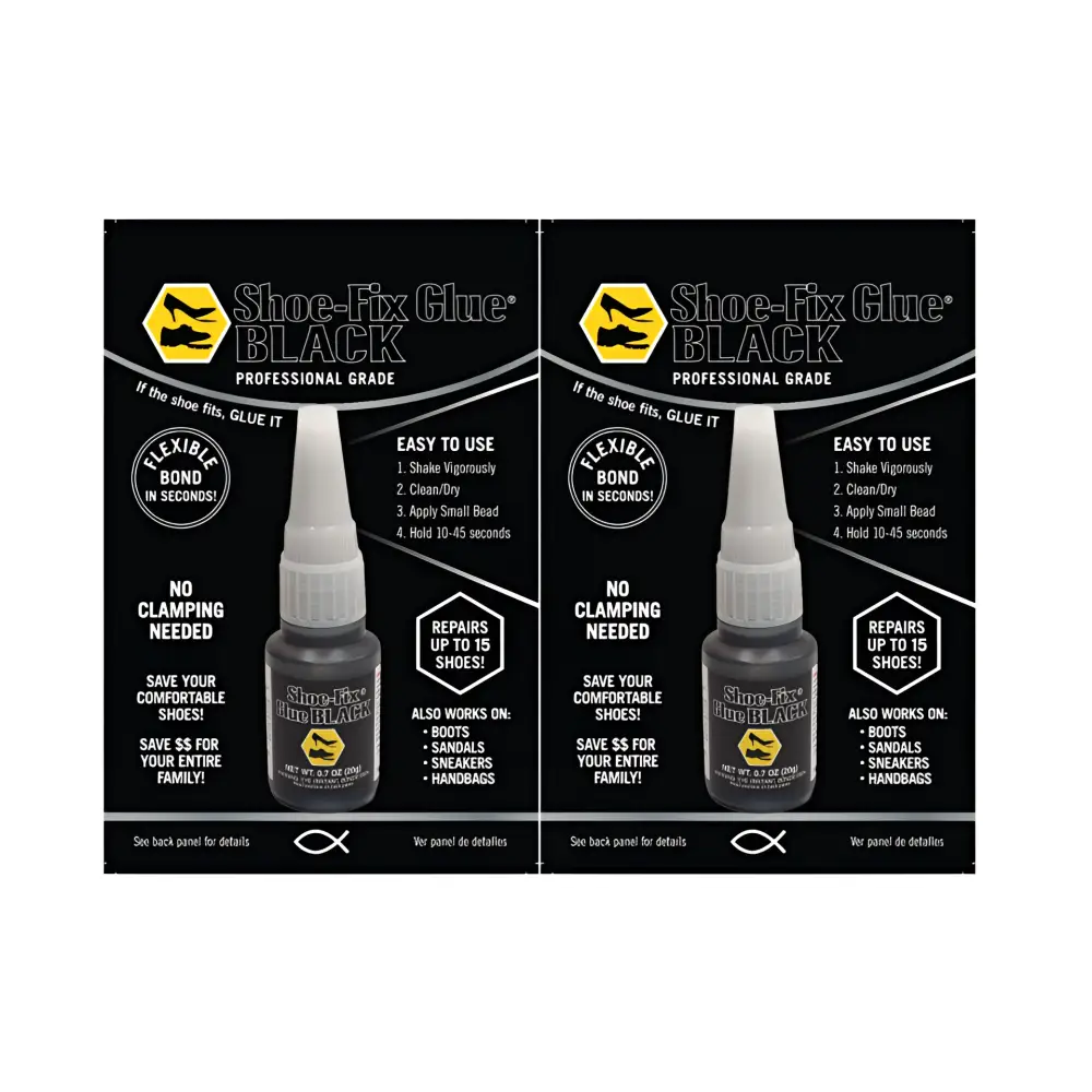 Boot-Fix Shoe-Fix Glue 2-pack black bottle with white cap for shoe repairs