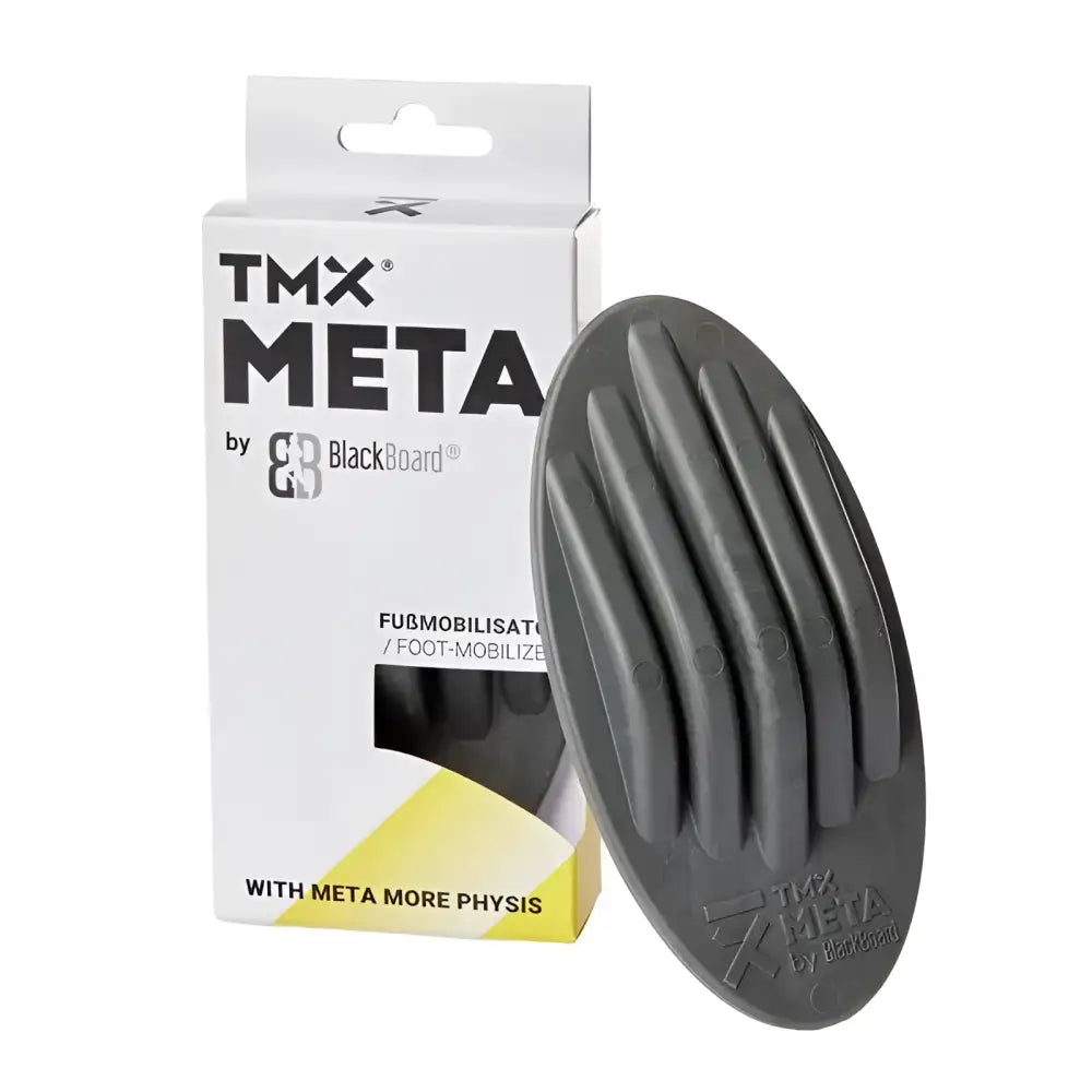 TMX Meta black oval foot mobilizer with ridges for addressing foot complaints