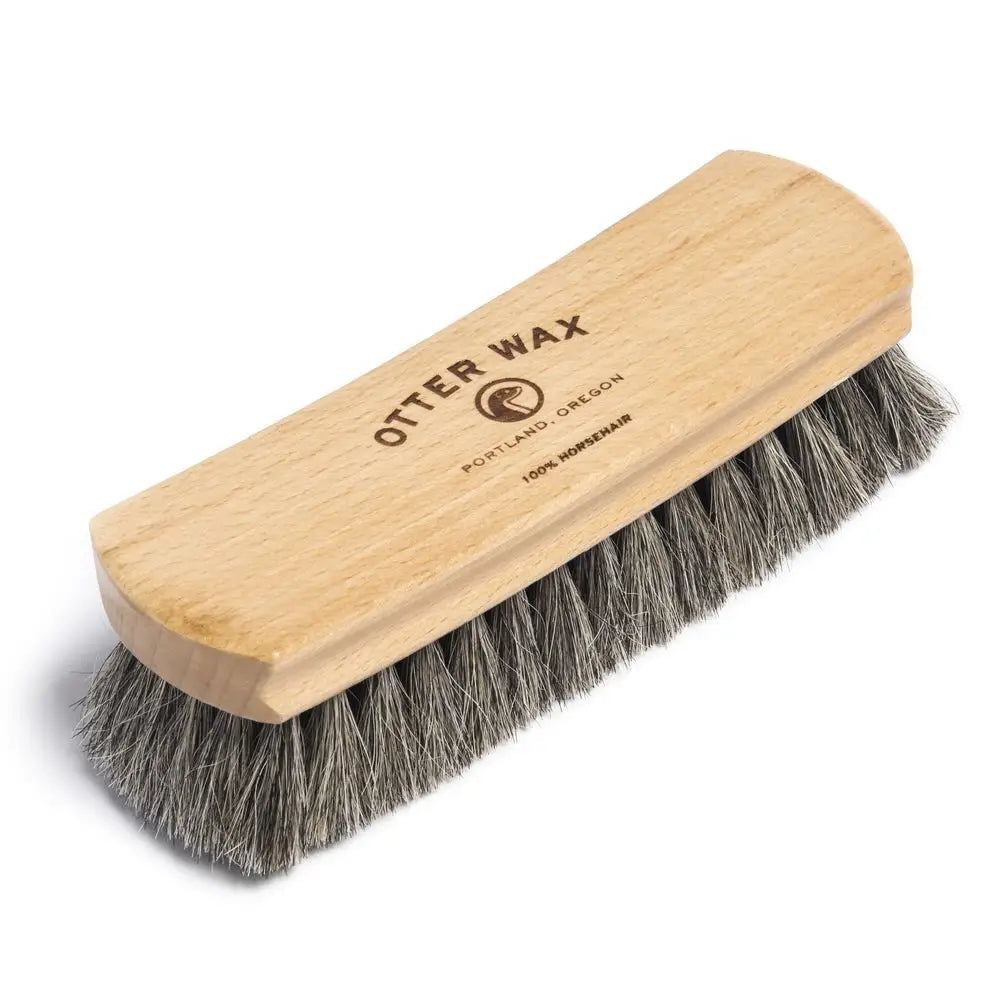 Premium superfine grey horsehair Otter Wax shoe brush