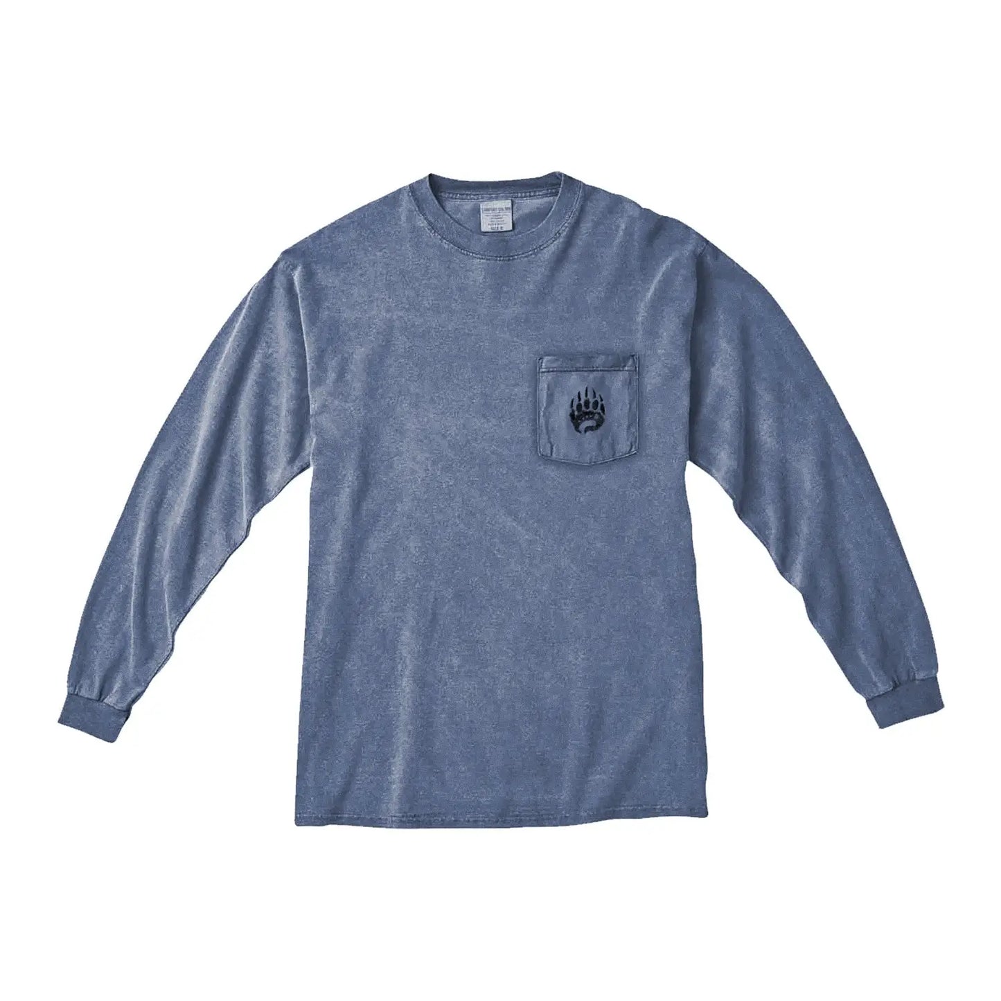 Premium Long-Sleeve Tee in pigment dye colors with bear paw pocket