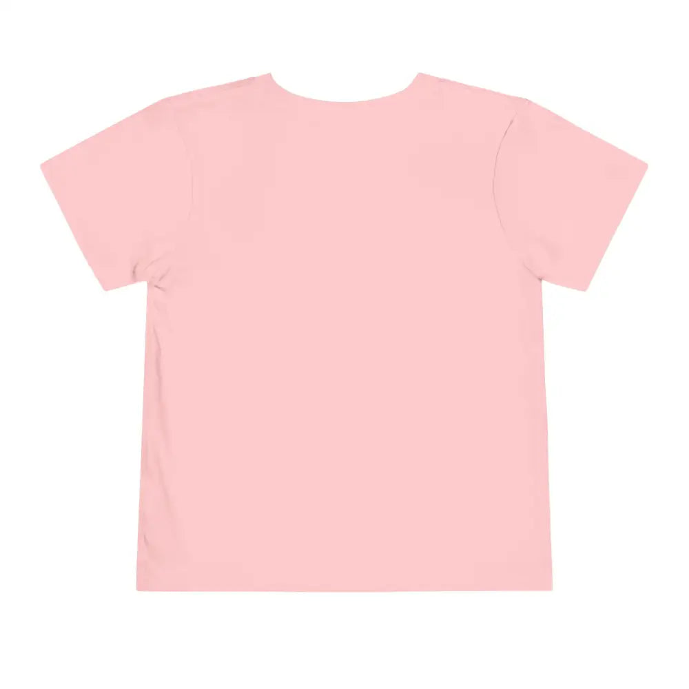 Pastel pink toddler tee in ring-spun cotton with tear-away label