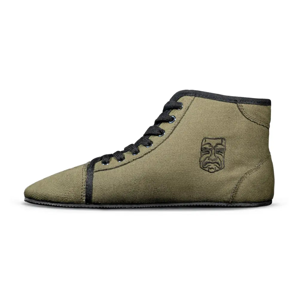 Ursus CHTG1 OD green canvas slipper with carved face design