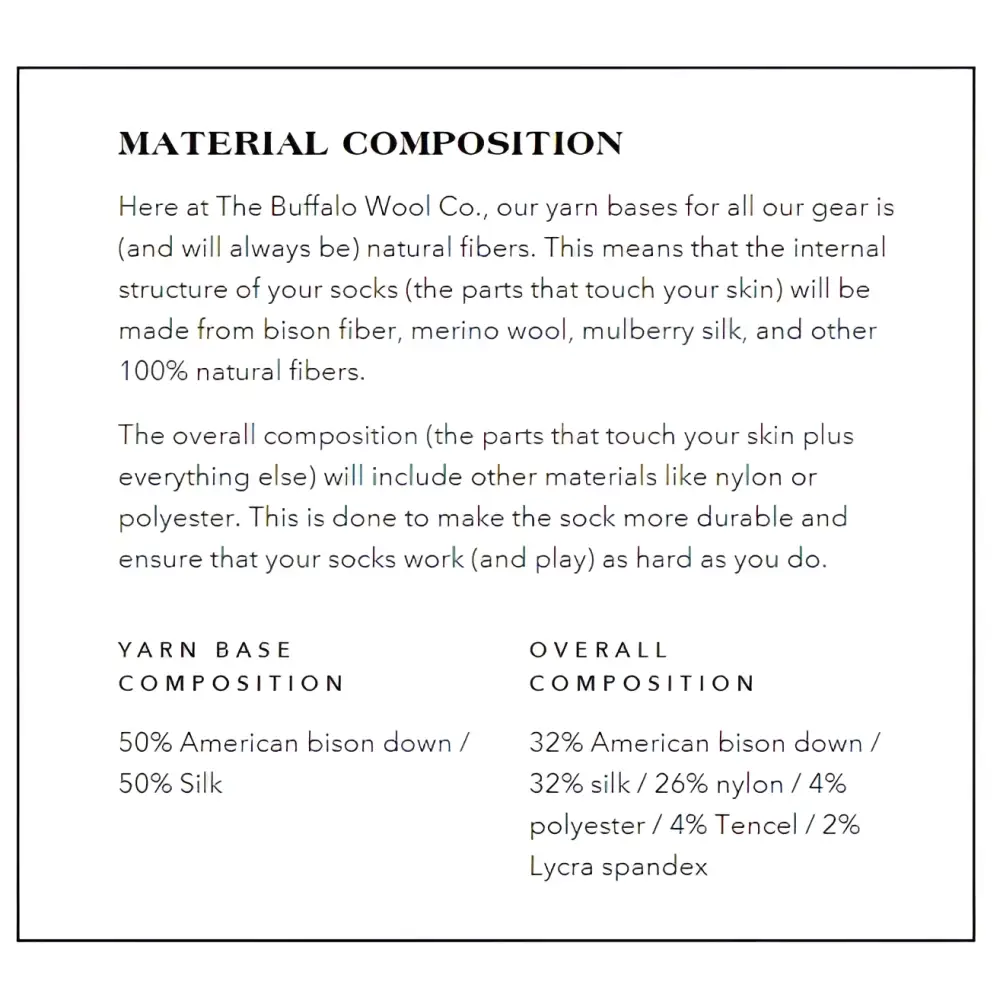 Pro Gear Boot Socks by The Buffalo Wool Co. for barefoot boots