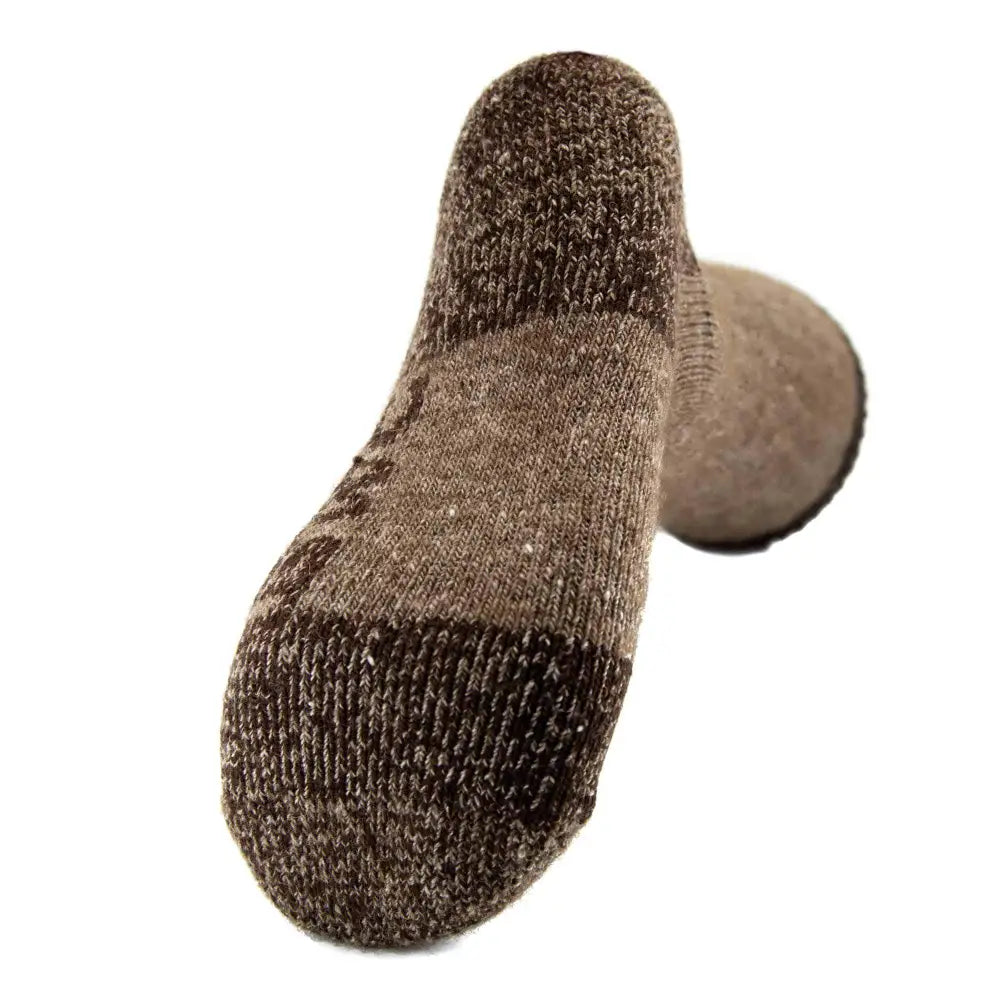 Trekker Advantage Gear Boot Socks: brown knit with heathered texture, reinforced toe and heel