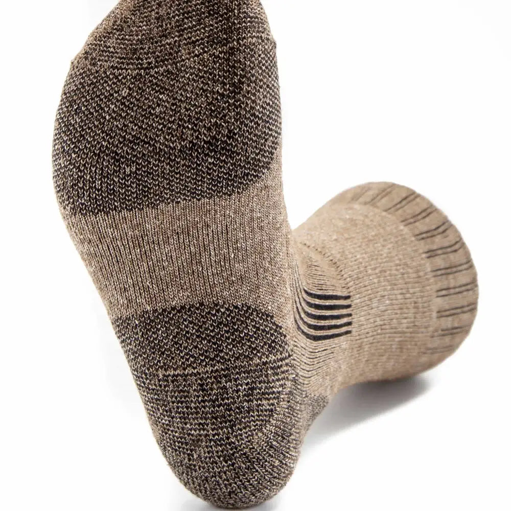 Pro Gear Boot Socks: tan heathered knit hiking sock with reinforced toe heel