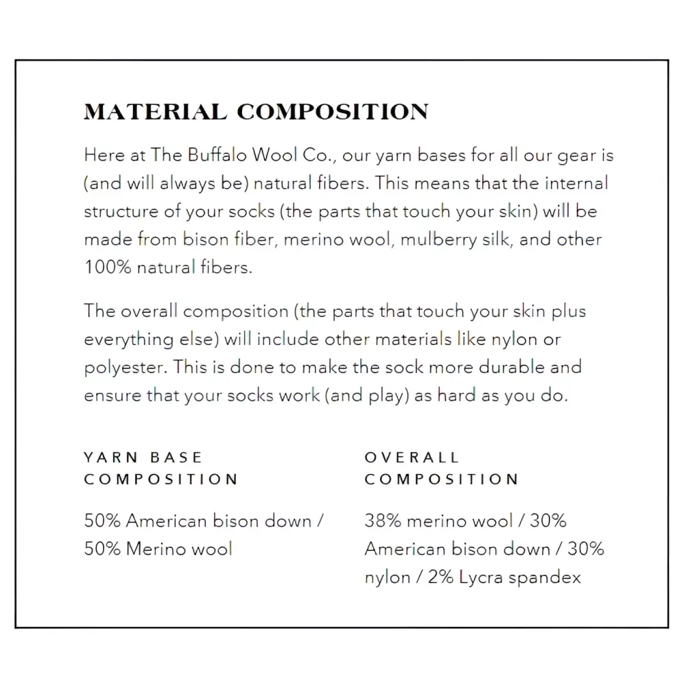 Trekker Advantage Gear Boot Socks by The Buffalo Wool Co