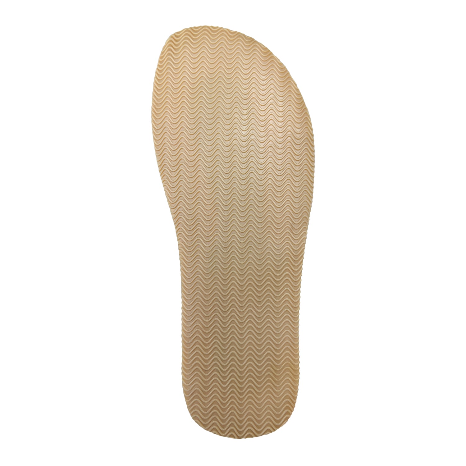 A beige shoe insole with a wavy pattern texture on its surface, perfect for strength athletes, like the Ursus Canvas | Low-Top | Arctic White by Bearfoot.