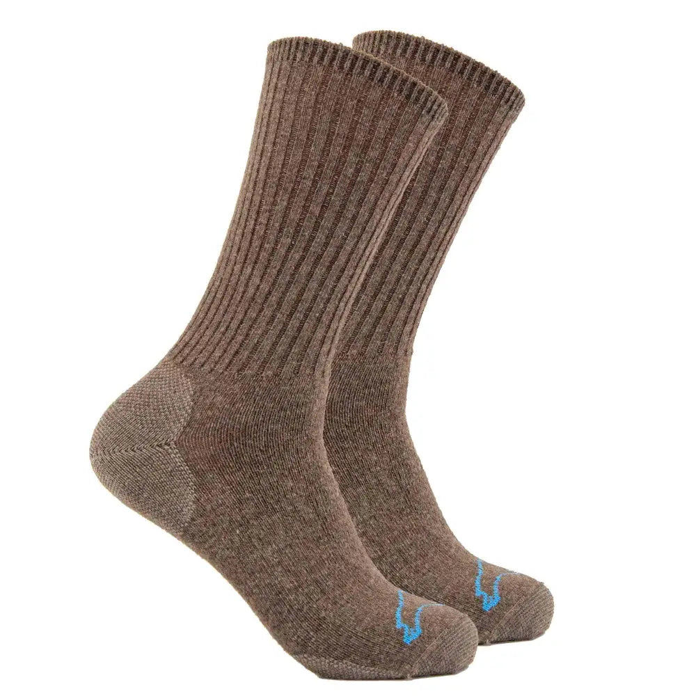 Casual Crew 2.0 ultralight brown ribbed knit socks with heathered texture