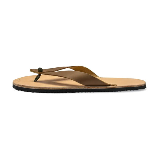 Crazy Horse tan leather Bear-Flops barefoot shoes with black sole