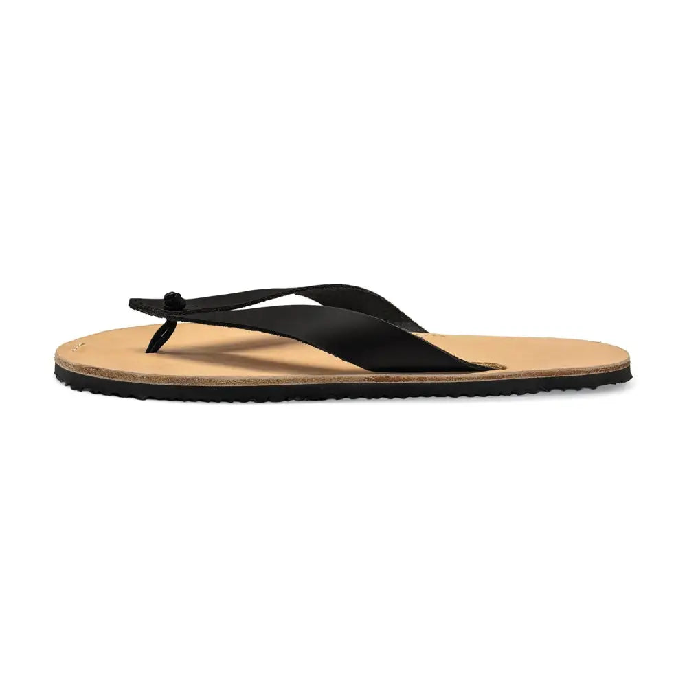 Bear-Flops Dark Horse crazy horse leather flip-flop with tan cork sole