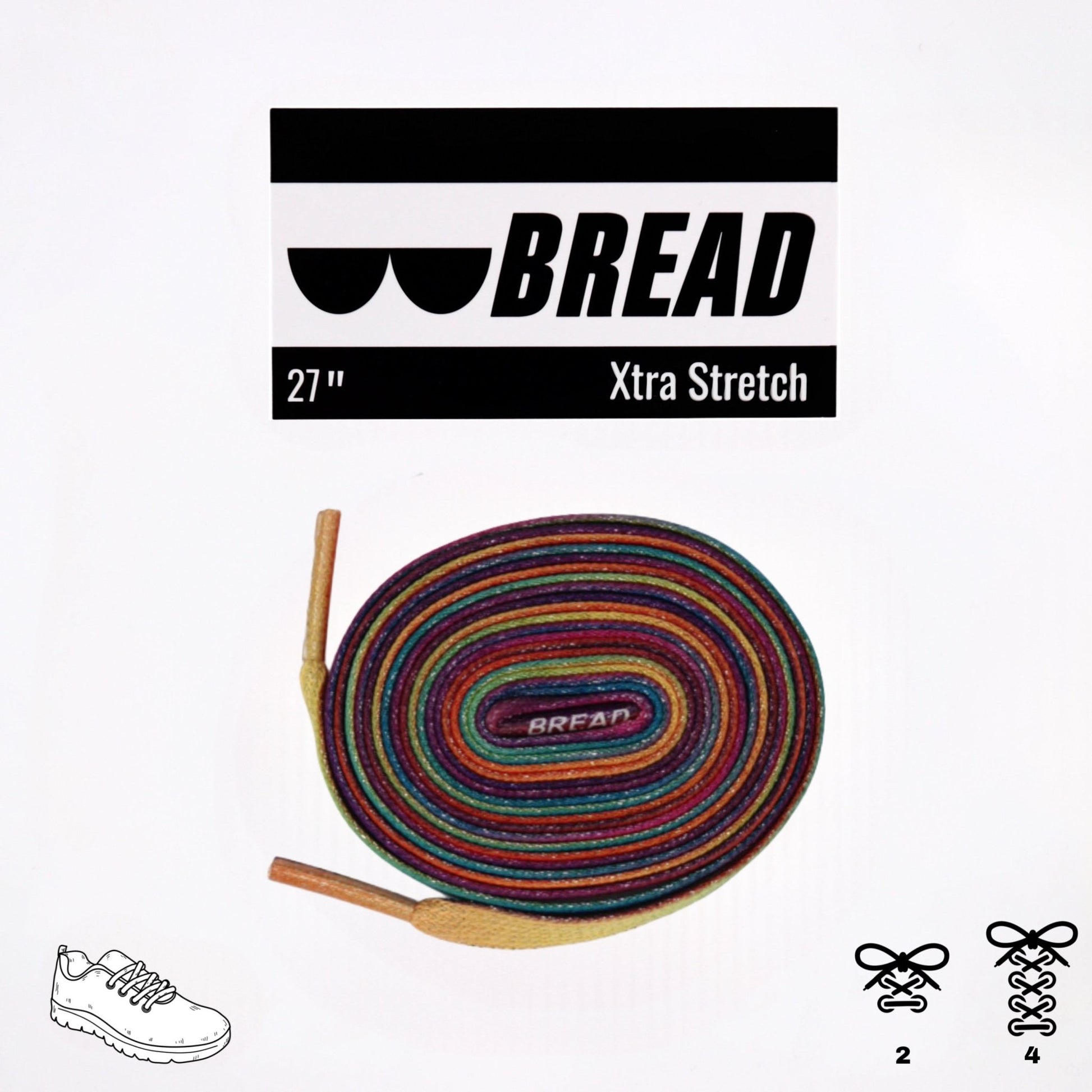 Bearfoot - Elastic Shoelaces - Prime Rainbow - barefoot Elastic Shoelace