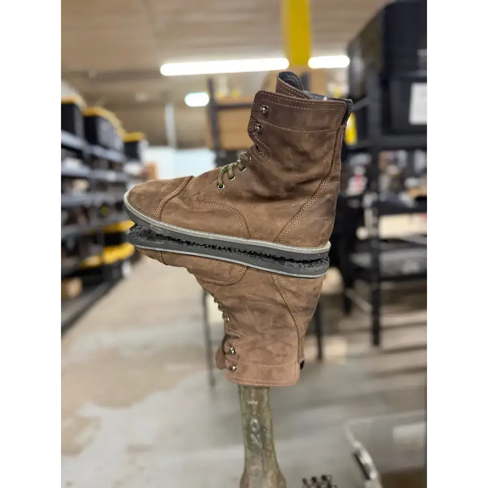Brown suede high-top boot from Bearly Used Footwear with minor imperfections