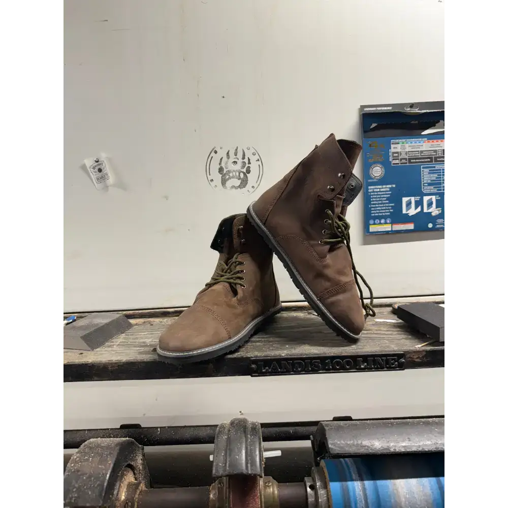 Brown suede work boots from Bearly Used Footwear with minor imperfections