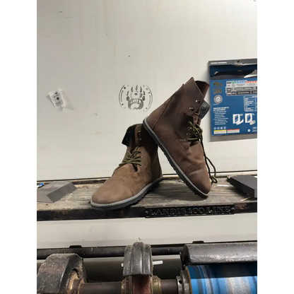 Brown suede work boots from Bearly Used Footwear with minor imperfections