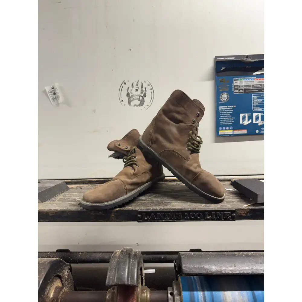 Brown suede work boots from Bearly Used Footwear, minor imperfections