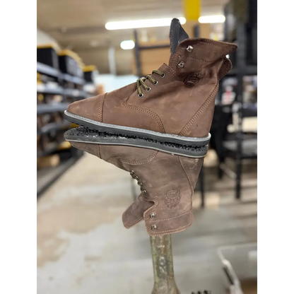 Brown suede work boot from Barely Used Footwear with minor imperfections