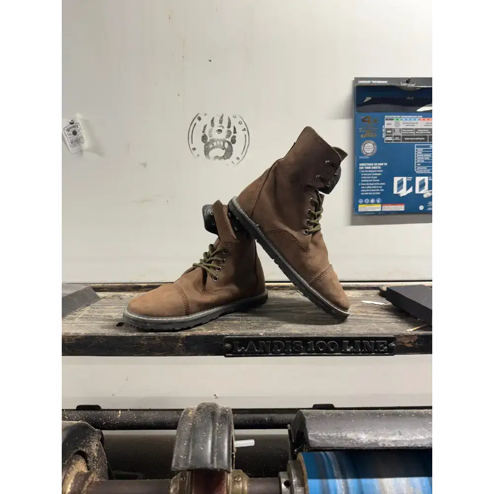 Brown suede lace-up boots from Bearly Used Footwear, minor imperfections