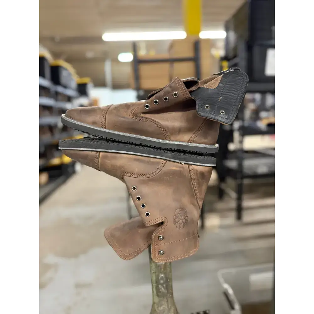 Tan leather work boot from Bearly Used Footwear with minor imperfections
