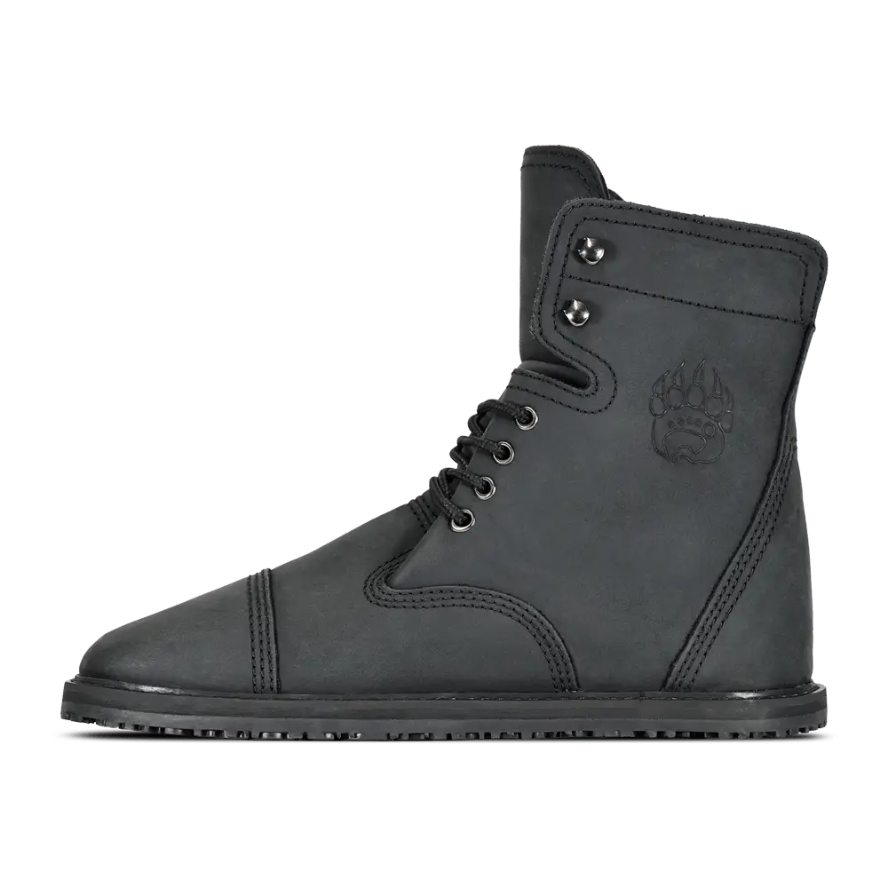 Rugged leather barefoot Timberland Bruin Black Bear boot