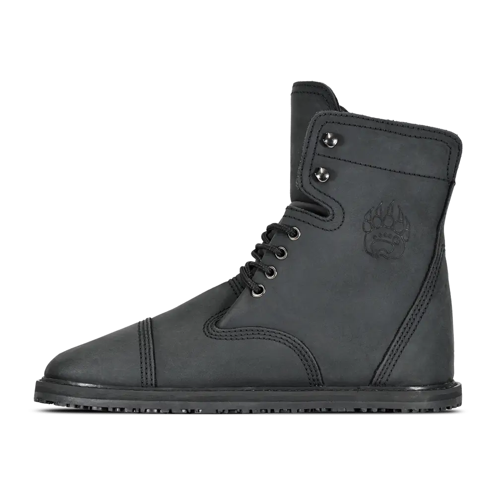 Rugged leather barefoot Timberland Bruin Black Bear boot