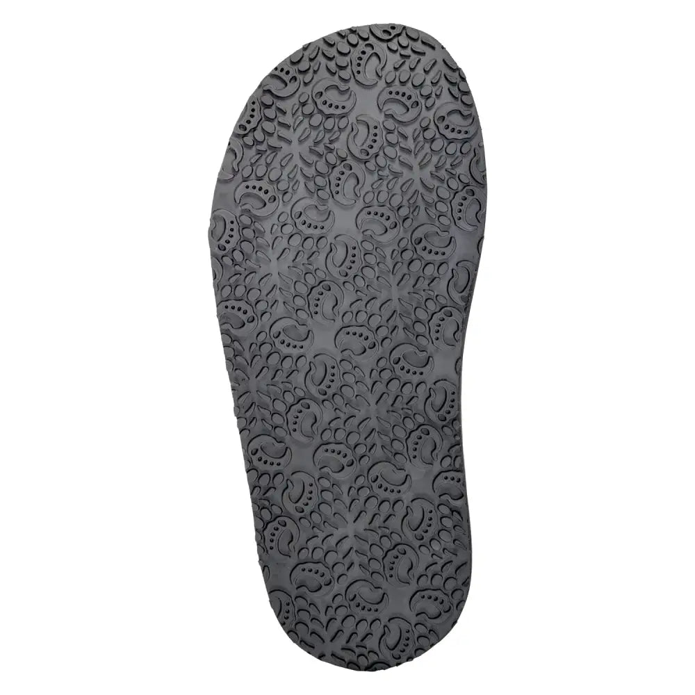 Black textured insole with floral pattern in Bruin Black Bear barefoot boot