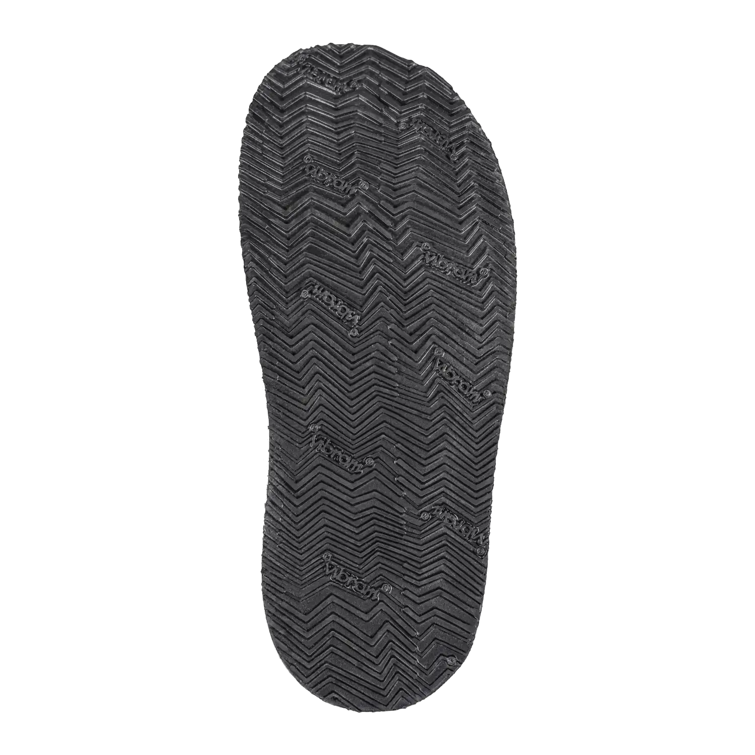 Rugged barefoot boot black rubber sole with zigzag pattern and Zara text in Crazy Horse