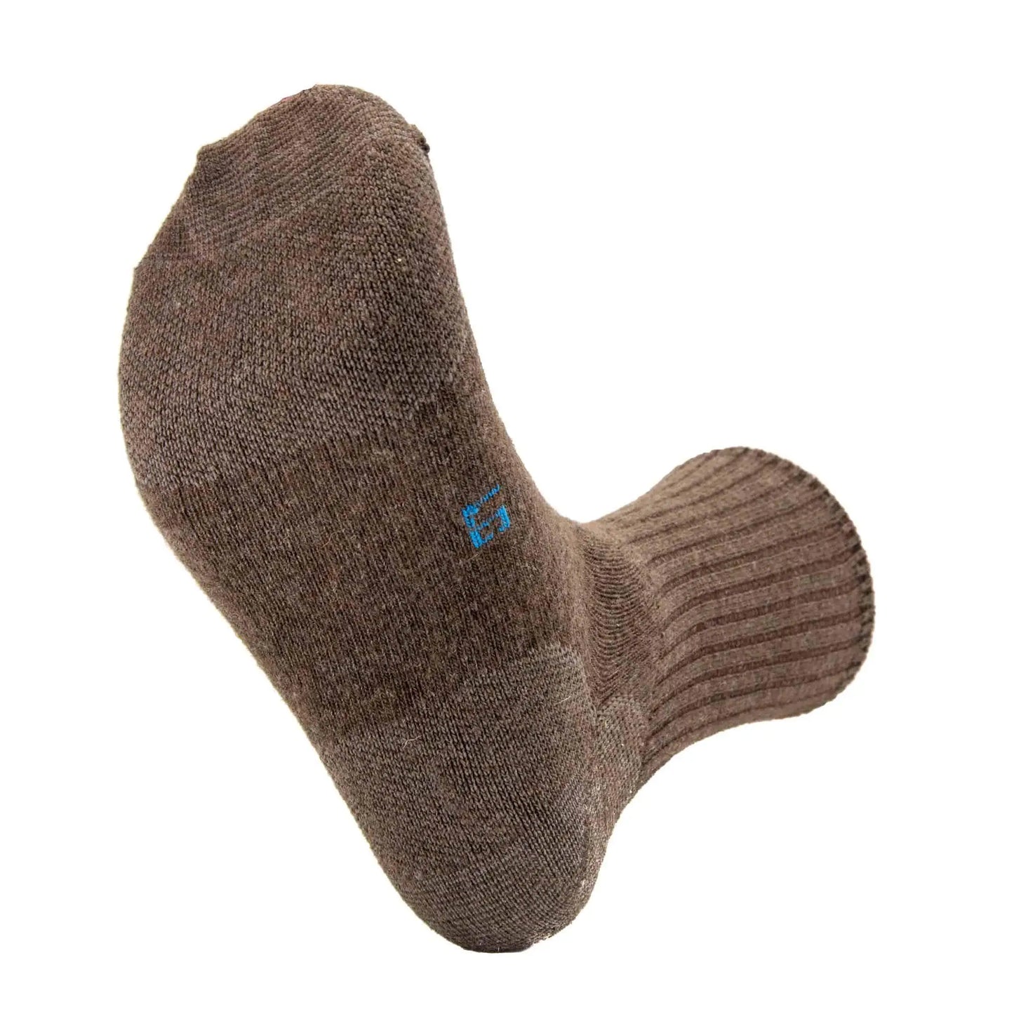 Casual Crew 2.0 brown knit sock with ribbed cuff for barefoot shoes