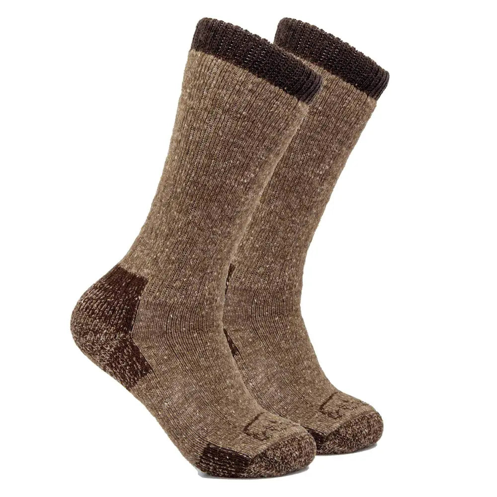 Trekker Advantage Gear Boot Socks: brown heathered wool with reinforced toe heel