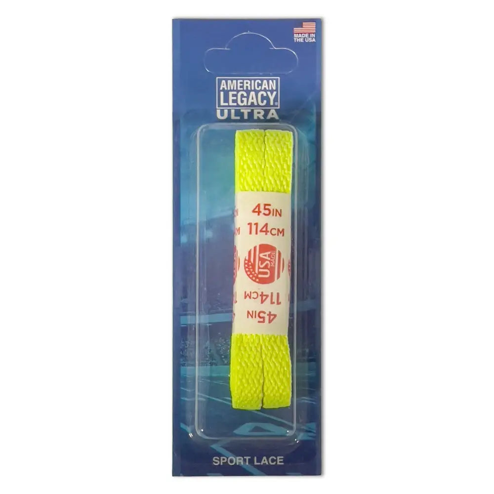 Classic cotton colored 45-inch yellow sport lace in American Legacy Ultra packaging