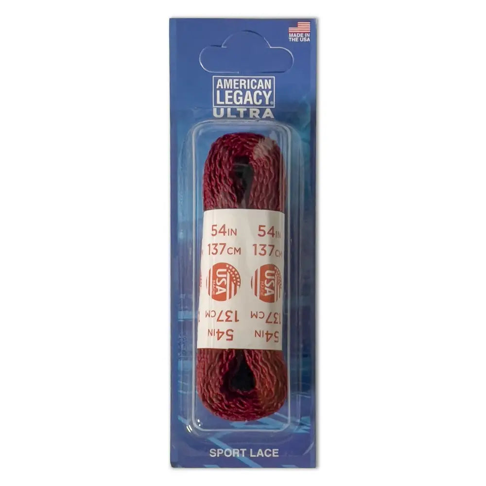 54-inch American Legacy Ultra Sport red nylon laces in classic cotton colored style