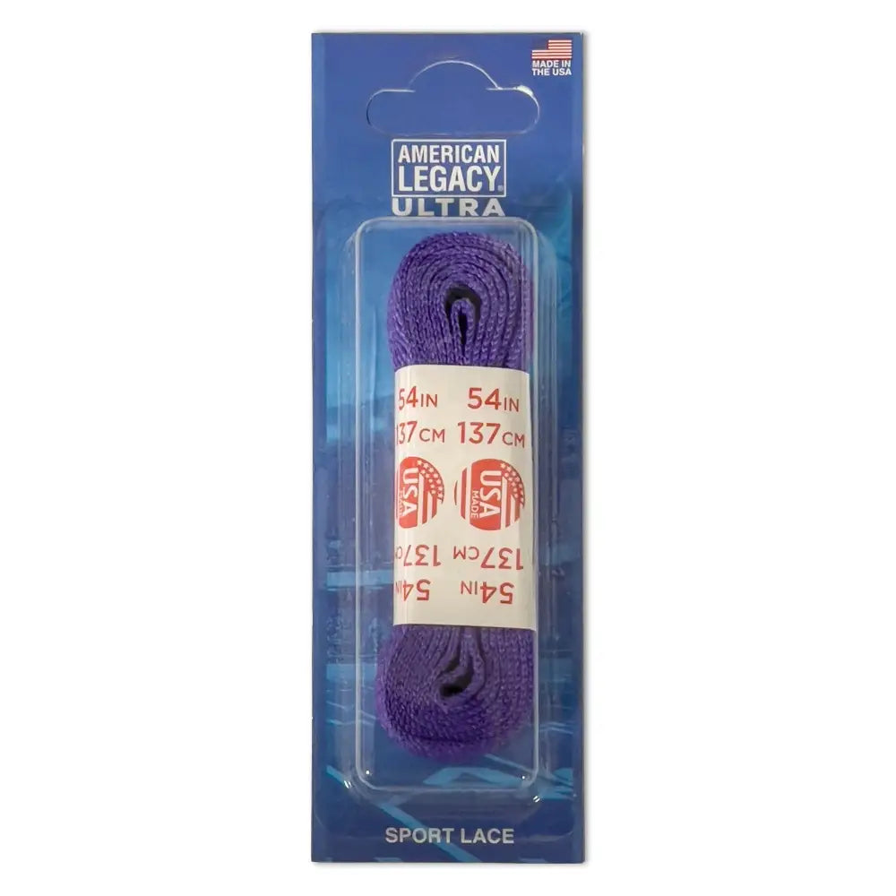 54-inch purple classic cotton colored shoelaces in clear packaging