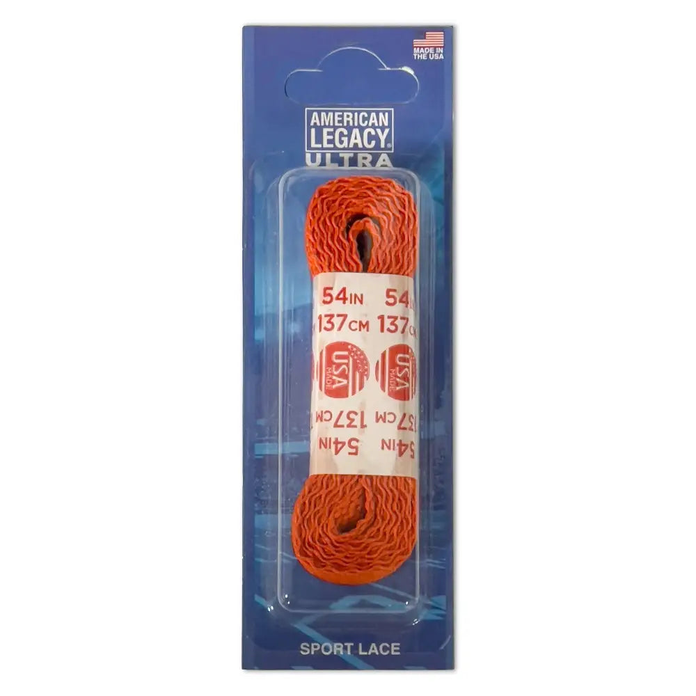 Classic cotton colored orange sport laces in American Legacy Ultra packaging