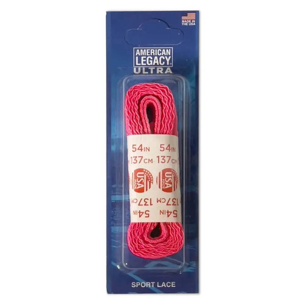 Pink Classic Cotton Colored Laces in Clear Packaging with American Legacy Ultra Branding