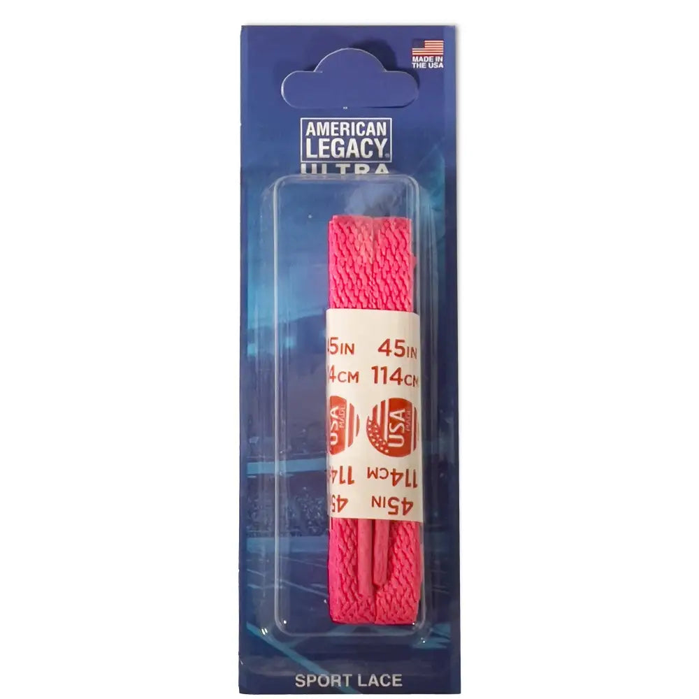 Red American Legacy Ultra sport lace in clear packaging, classic cotton colored