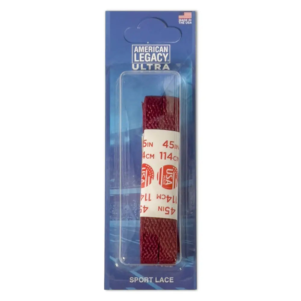 Classic cotton colored red sport laces in American Legacy Ultra packaging