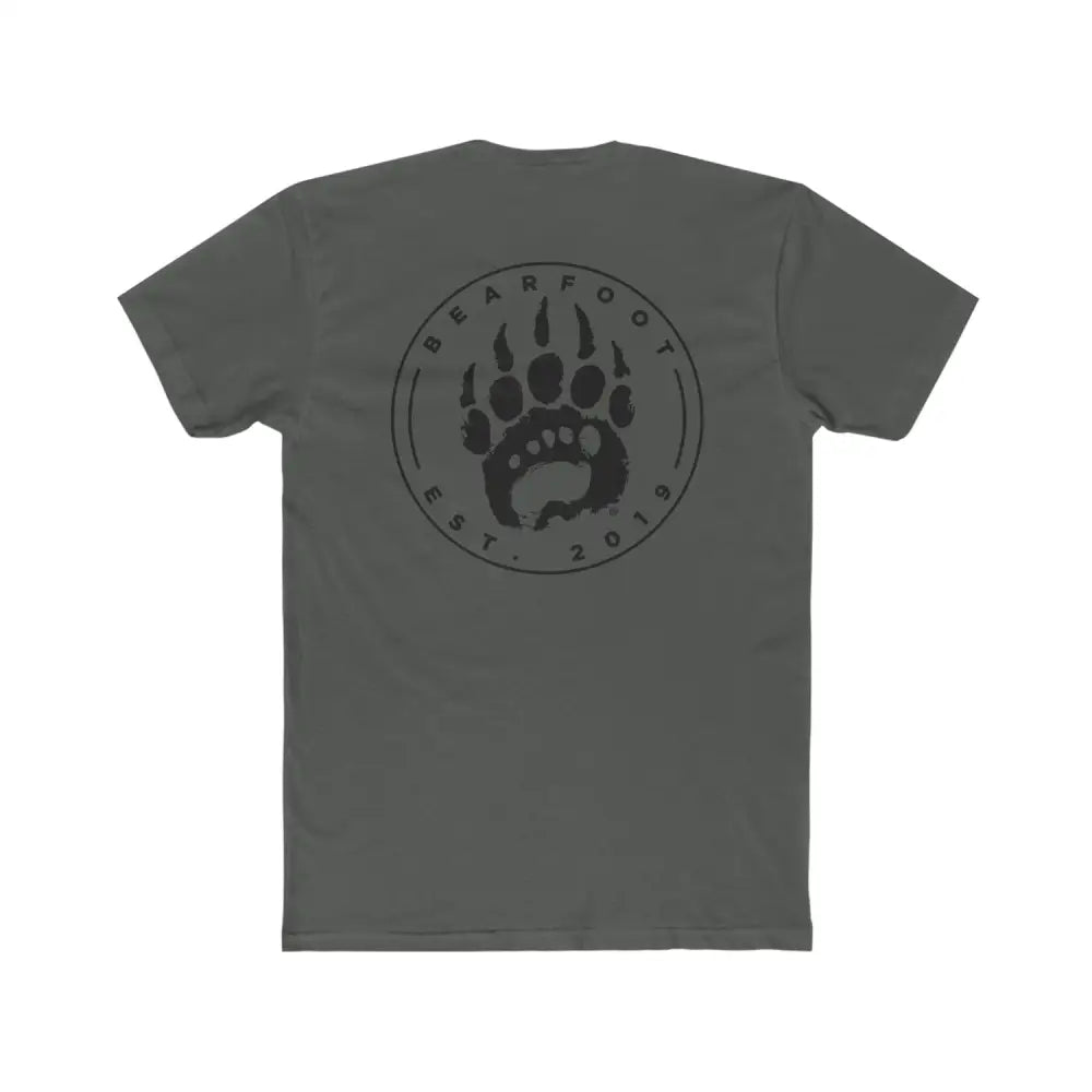 Charcoal gray Emblem Tee with bear paw print and bearfoot est. design