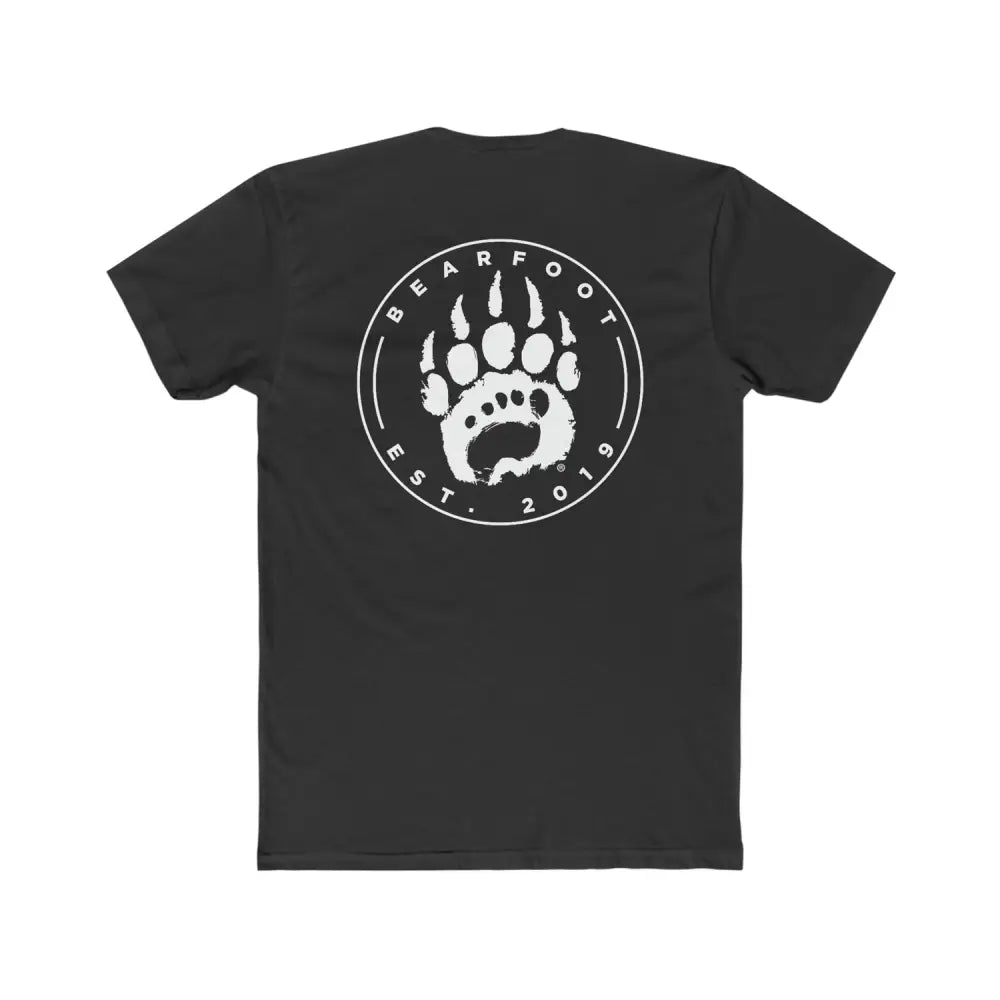 Emblem Tee black t-shirt with white bear paw print and bearfoot est text