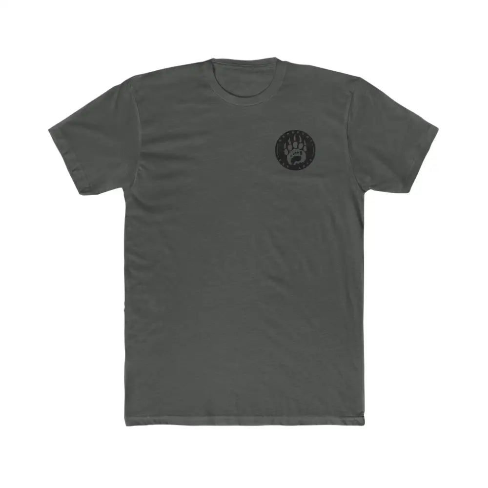 Emblem Tee: Charcoal Gray T-Shirt with Black Paw Print