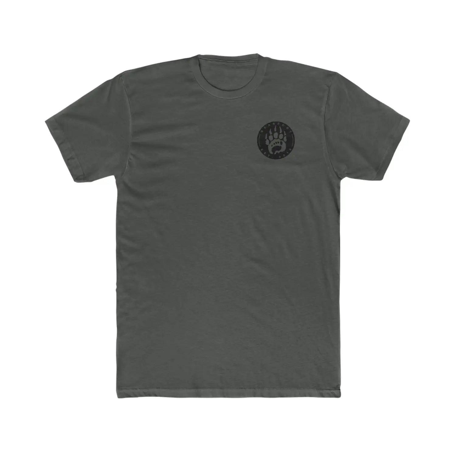 Emblem Tee: Charcoal Gray T-Shirt with Black Paw Print