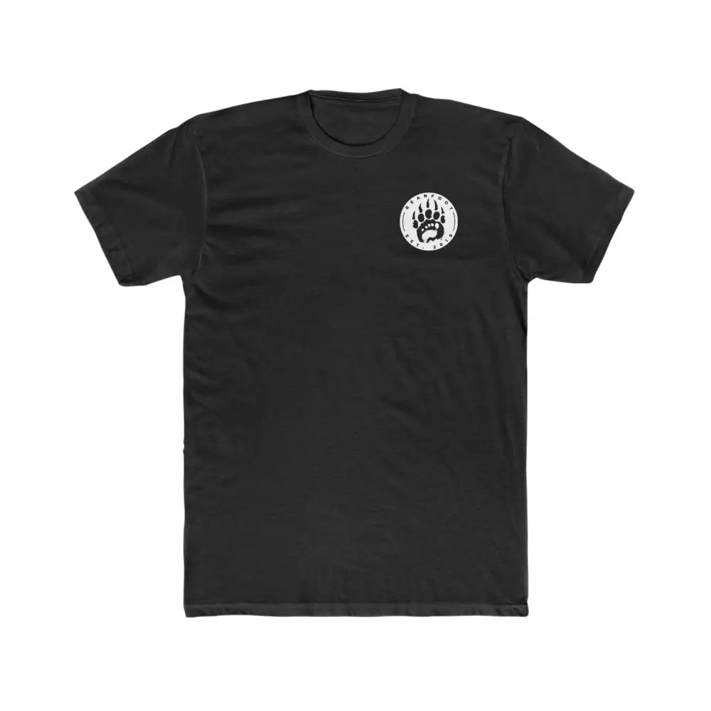 Emblem Tee black t-shirt with white bear paw on left chest