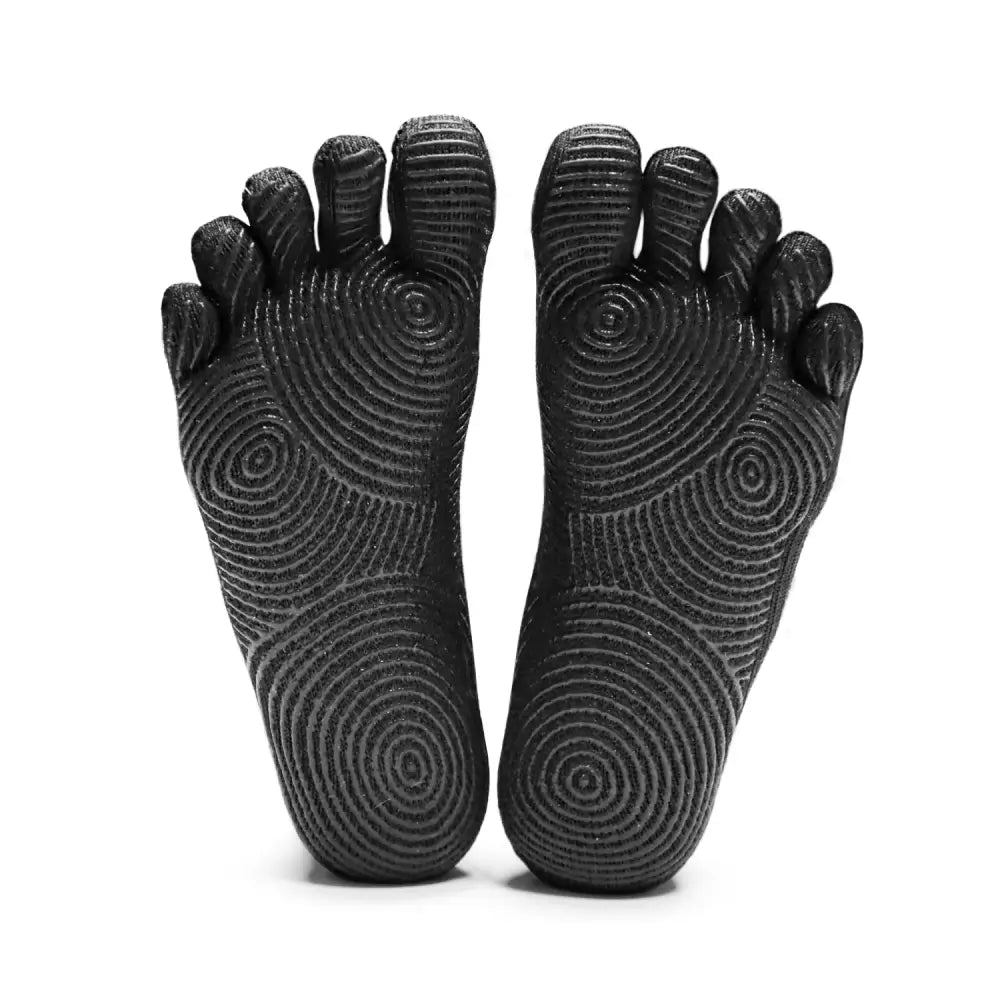 Black [HP] Trainers toe socks with textured soles and spirals