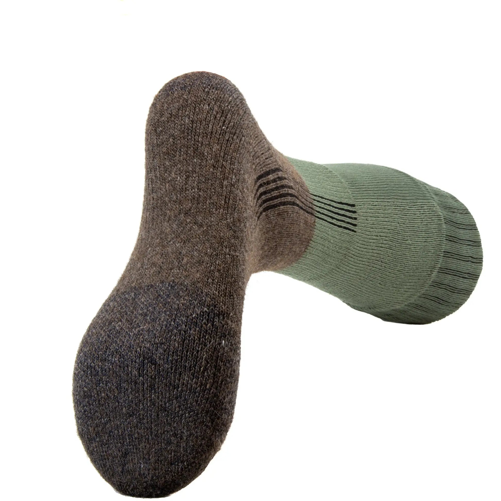 Kenai ultralight gear boot sock in thick two-toned wool for barefoot boots