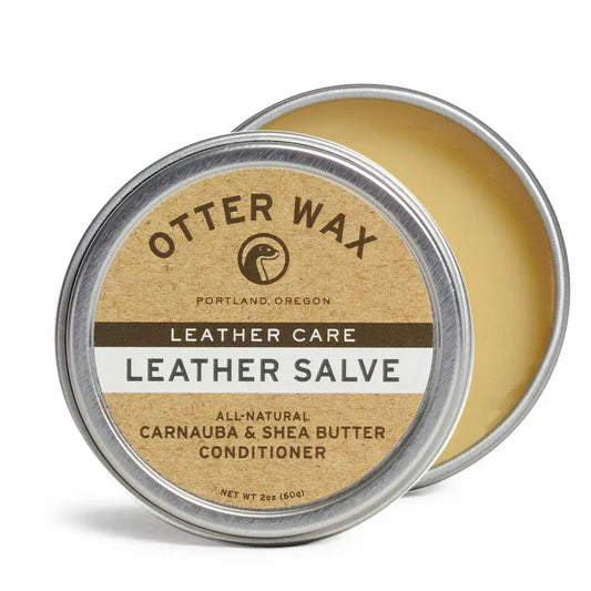 Otter Wax Leather Salve tin, 2.64 oz deep conditioning treatment