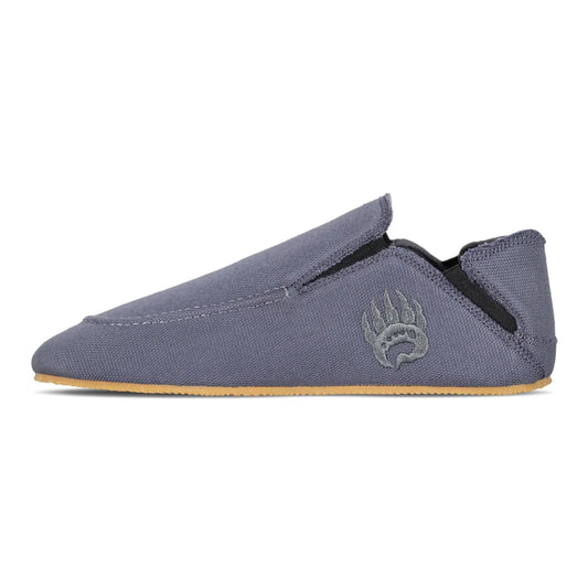 Oso CG1 Space Wolf barefoot shoe in navy blue canvas with bear paw design