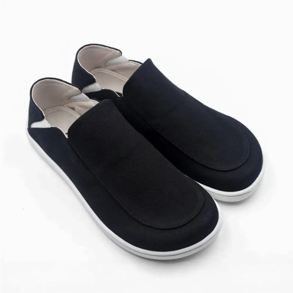 Oso CG2 black barefoot slip-on shoes with white soles and minimalist design