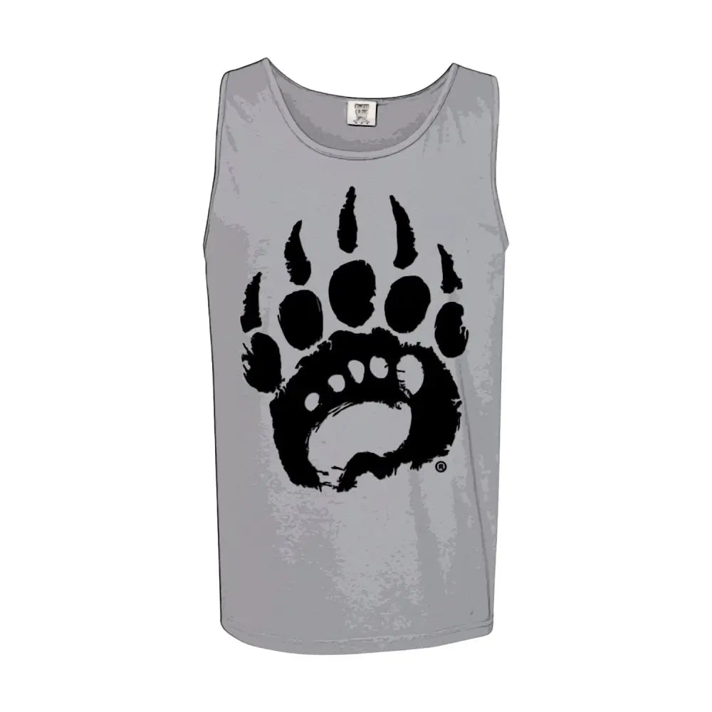 Premium Tank Top: Gray Bear Paw Print on Soft Cotton