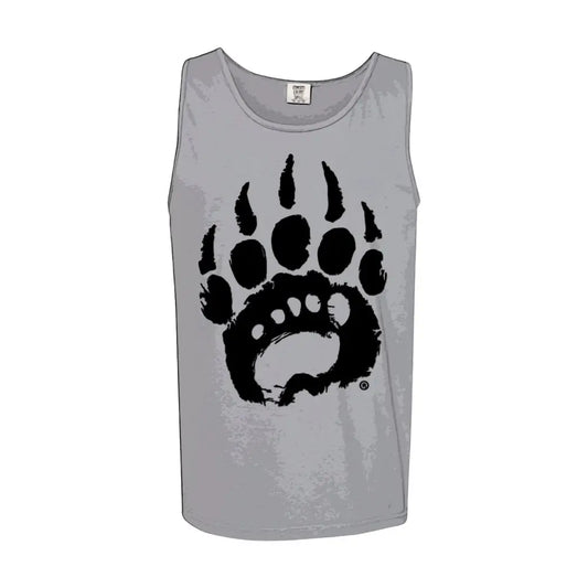 Premium Tank Top: Gray Bear Paw Print on Soft Cotton