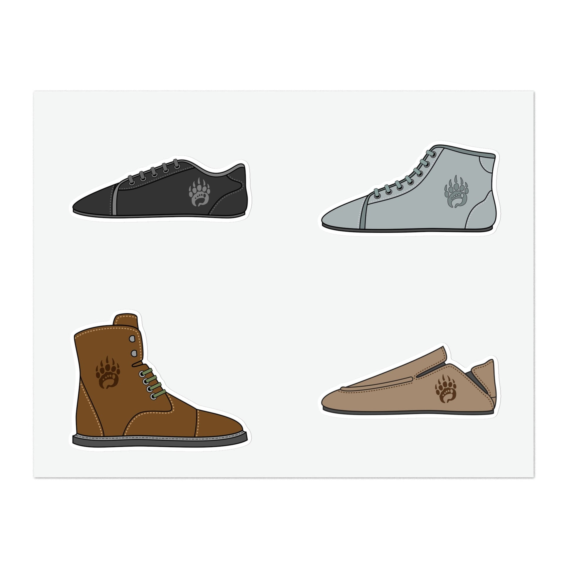 Bearfoot - Footwear Sticker Sheet - Merchandise - Printify