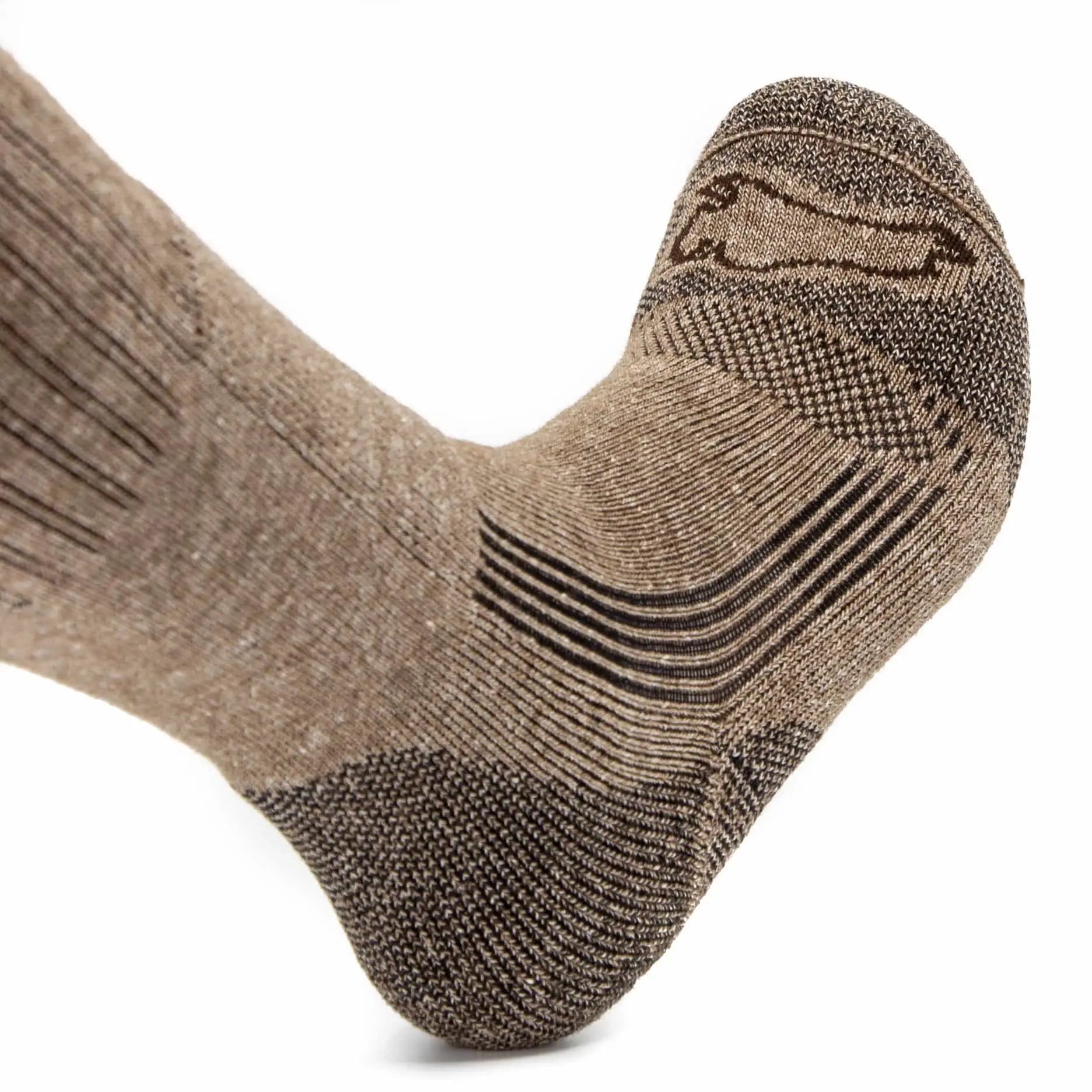 Pro Gear Boot Socks tan hiking sock with reinforced toe heel brown logo