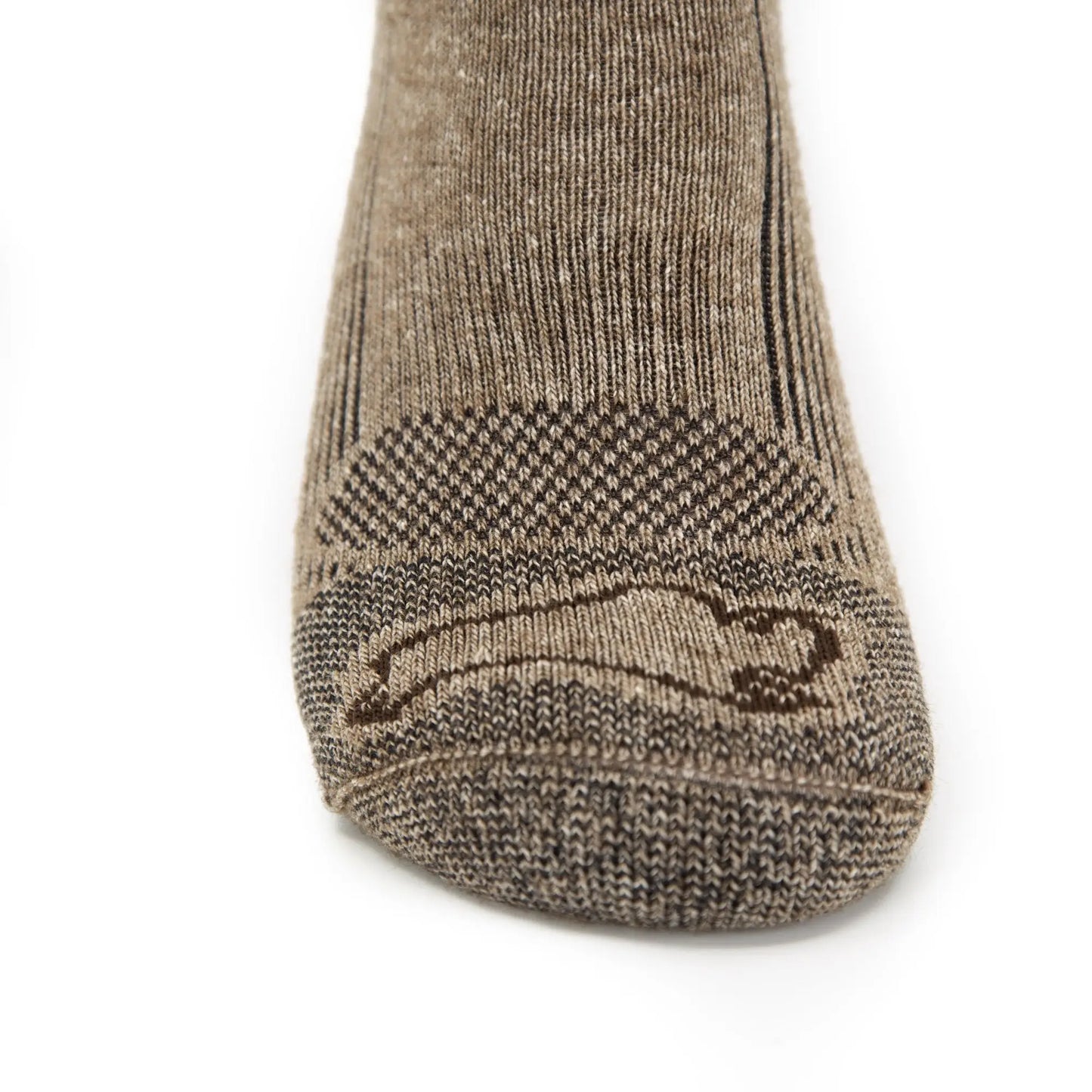 Taupe brown heathered Pro Gear boot socks with reinforced toe logo